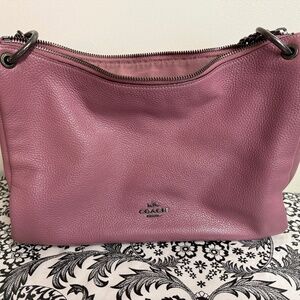 Pink saffiano leather Coach handbag
